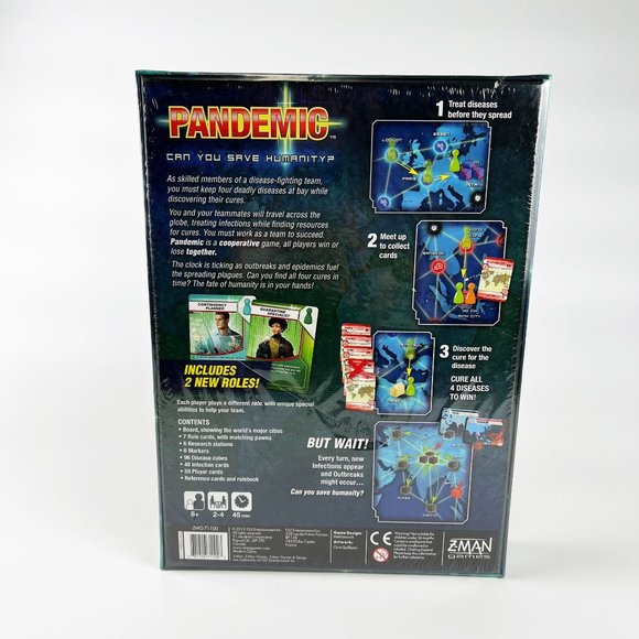 Pandemic Board Game, Z-Man Games, Ages 8+, 2 to 4 players New Sealed - Picture 2 of 3